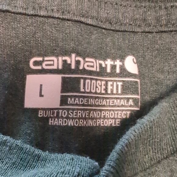 Carhartt Men's Forest Green Henley Long Sleeve Shirt - Picture 2 of 4